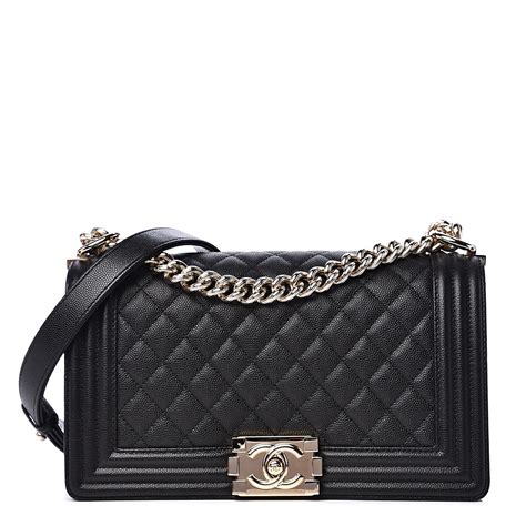 chanel dark green quilted caviar medium boy bag|BOY CHANEL .